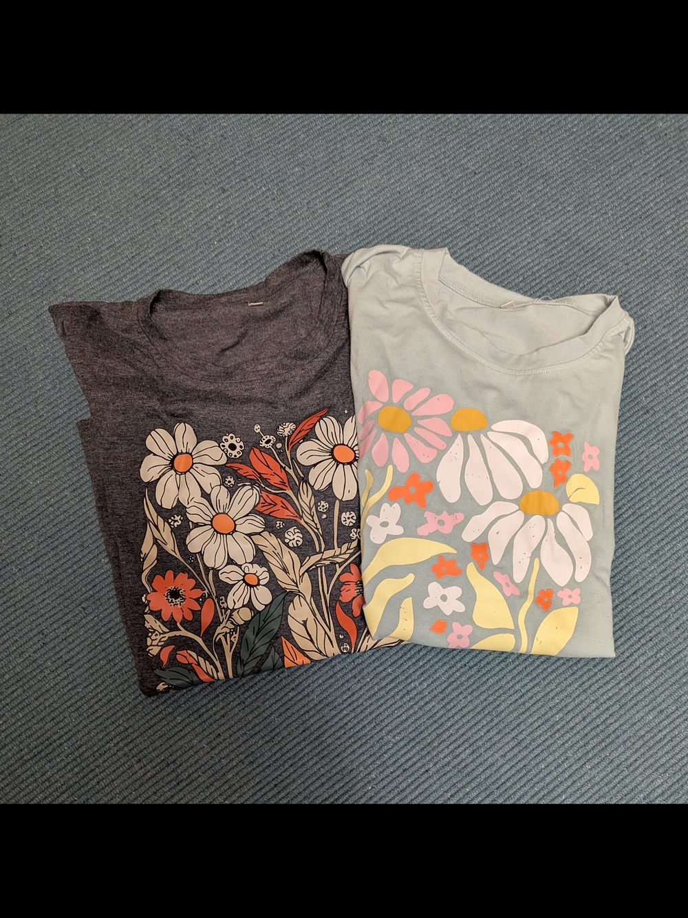 Women's Oversized Floral T-shirts Lot Of Two